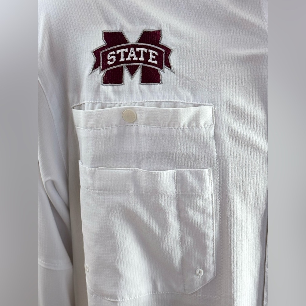 Columbia PFG Mississippi State Bulldogs Soft Long Sleeve Shirt, Men's Size Med. - Picture 3 of 16